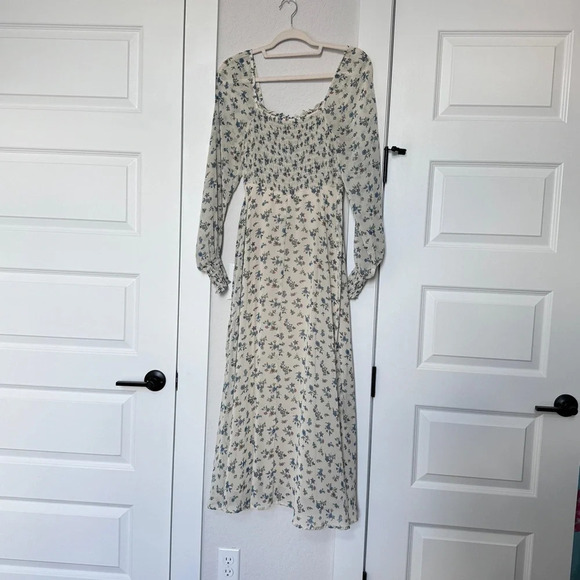 RTR Sweet Baby Jamie Floral Flowy Midi Dress Prairie Cottagecore Boho Garden SzS - Picture 6 of 13